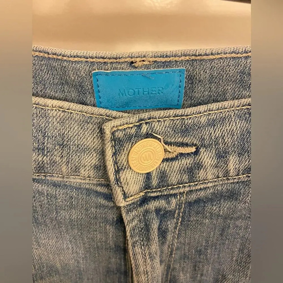 NWT MOTHER High Waisted Tunnel Vision Sneak Sippin' Sweet Tea Blue Size 29 - Picture 7 of 10